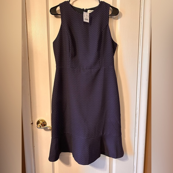 Navy with white polka dot dress - Picture 1 of 2